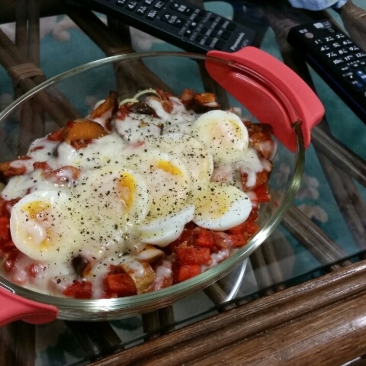 トマトソースのパスタグラタン